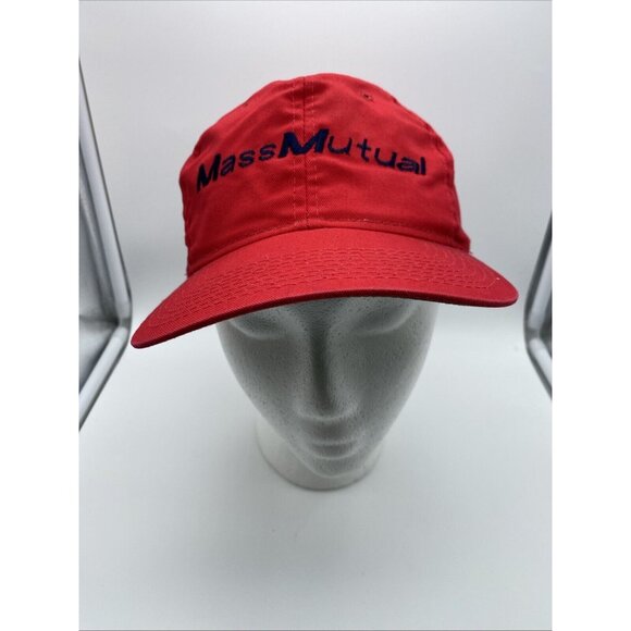 Mass Mutual Red Baseball Cap Hat Snap-back OSFM #7 on Back Embroidery - Picture 2 of 13